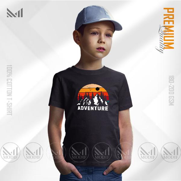 ADVENTURE kids graphic t-shirt premium cotton unisex round neck short sleeve baju budak boys & girls