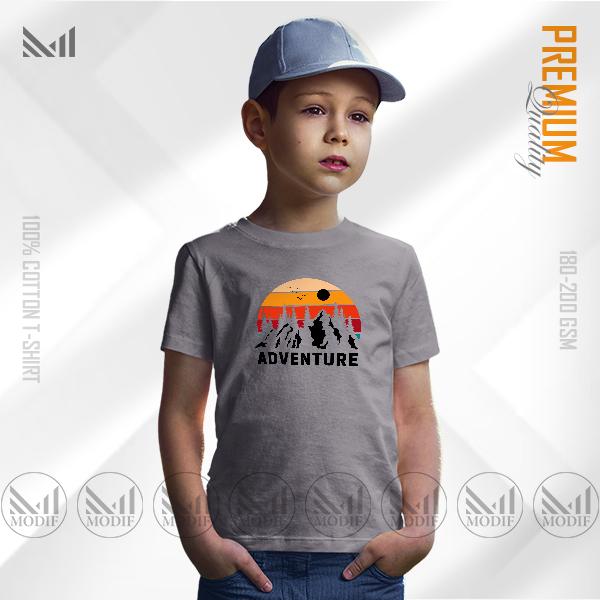 ADVENTURE kids graphic t-shirt premium cotton unisex round neck short sleeve baju budak boys & girls