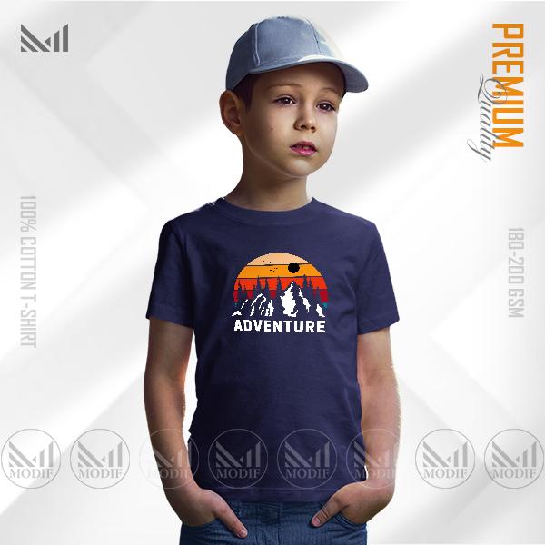 ADVENTURE kids graphic t-shirt premium cotton unisex round neck short sleeve baju budak boys & girls