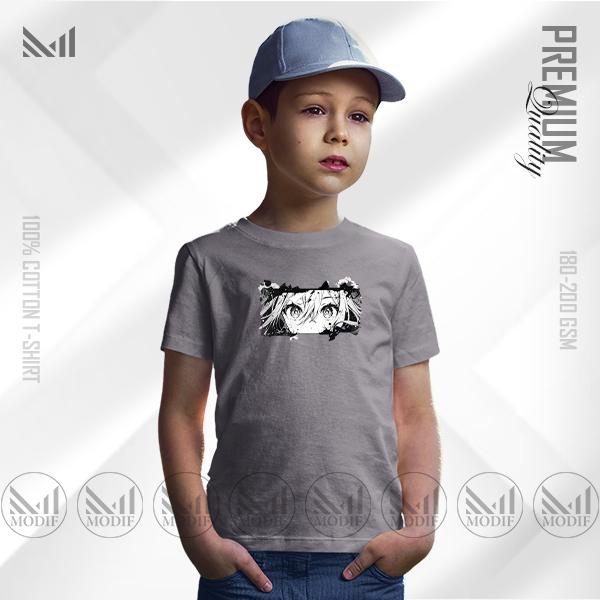 Anime Kids graphic t-shirt premium cotton unisex round neck short sleeve baju budak boys & girls