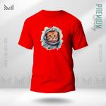 AstroCat Graphic T-Shirt – Space Cat Artwork in Premium Cotton | Unisex Round Neck | Short Sleeve
