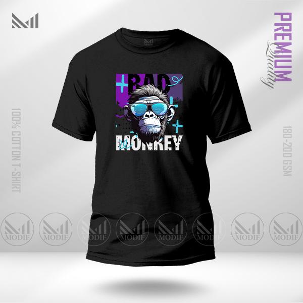 Bad Monkey Graphic T-Shirt Made With Premium Cotton Unisex Round Neck Short Sleeve