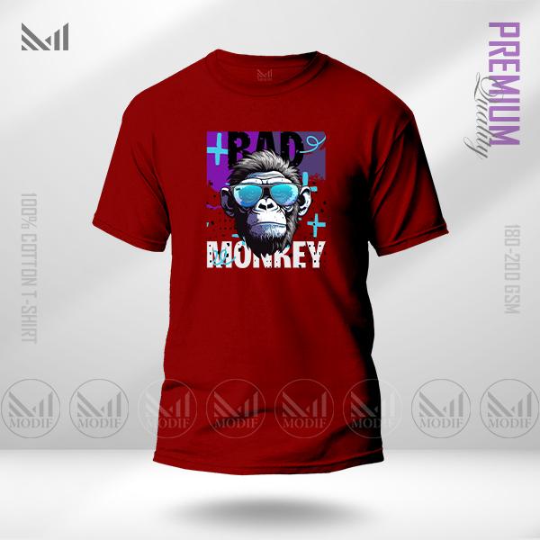 Bad Monkey Graphic T-Shirt Made With Premium Cotton Unisex Round Neck Short Sleeve