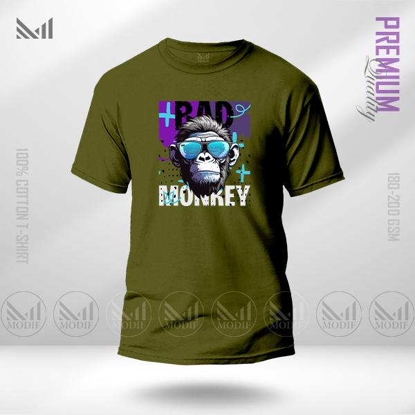 Bad Monkey Graphic T-Shirt Made With Premium Cotton Unisex Round Neck Short Sleeve