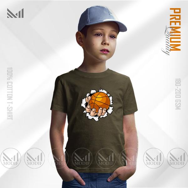 Basketball Kids Graphic T-Shirt Made With Premium Cotton Unisex Round Neck Short Sleeve