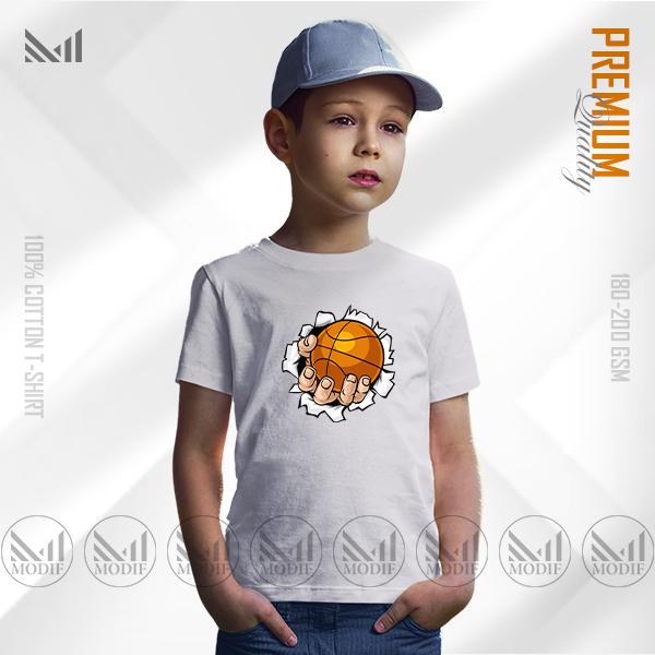 Basketball Kids Graphic T-Shirt Made With Premium Cotton Unisex Round Neck Short Sleeve