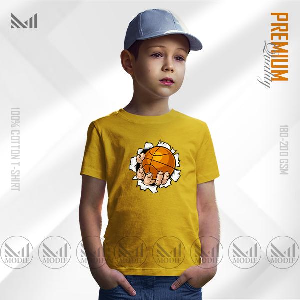 Basketball Kids Graphic T-Shirt Made With Premium Cotton Unisex Round Neck Short Sleeve