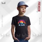 Be Wild Kids Graphic T-Shirt – Fun Adventure Design | Premium Cotton | Unisex Round Neck | Short Sleeve | Comfortable Casual Wear for Boys & Girls