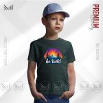 Be Wild Kids Graphic T-Shirt – Fun Adventure Design | Premium Cotton | Unisex Round Neck | Short Sleeve | Comfortable Casual Wear for Boys & Girls