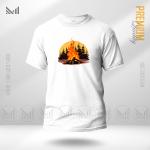 Campfire Graphic T-Shirt – Bold Outdoor Camp Inspired Artwork | Premium Cotton | Unisex Round Neck | Short Sleeve