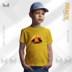 Campfire Kids Graphic T-Shirt – Bold Outdoor Camp Artwork | Premium Cotton | Unisex Round Neck | Short Sleeve