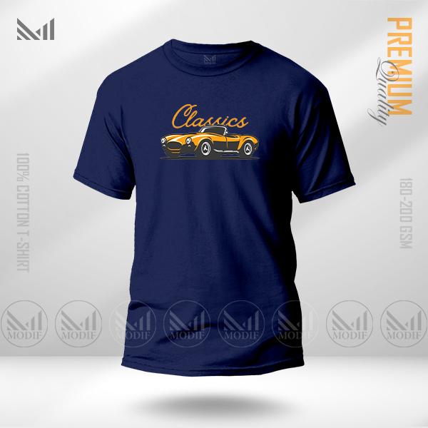 Classic Car Graphic T-Shirt – Vintage Automobile Artwork in Premium Cotton | Unisex Round Neck | Short Sleeve