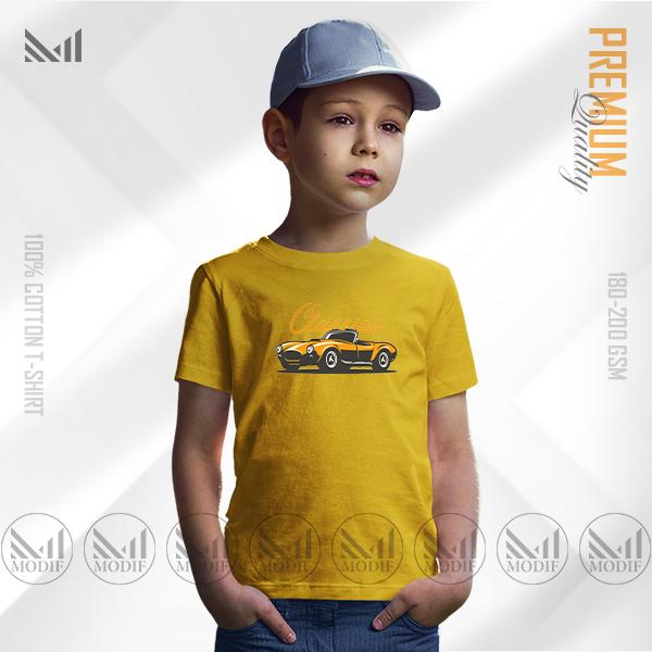 Classic Car Kids Graphic T-Shirt – Retro Automobile Print in Premium Cotton | Unisex Round Neck | Short Sleeve