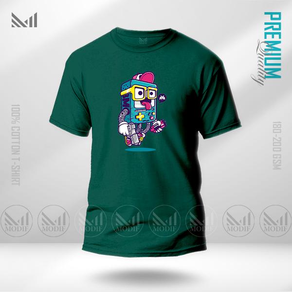 Crazy Robo Graphic T-Shirt – Futuristic Robot Artwork | Premium Cotton | Unisex Round Neck | Short Sleeve