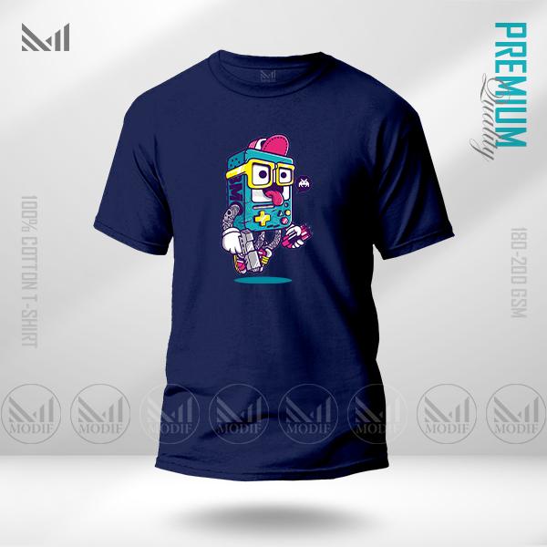 Crazy Robo Graphic T-Shirt – Futuristic Robot Artwork | Premium Cotton | Unisex Round Neck | Short Sleeve
