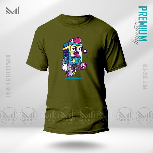 Crazy Robo Graphic T-Shirt – Futuristic Robot Artwork | Premium Cotton | Unisex Round Neck | Short Sleeve