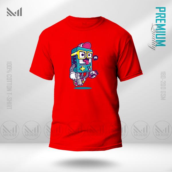 Crazy Robo Graphic T-Shirt – Futuristic Robot Artwork | Premium Cotton | Unisex Round Neck | Short Sleeve