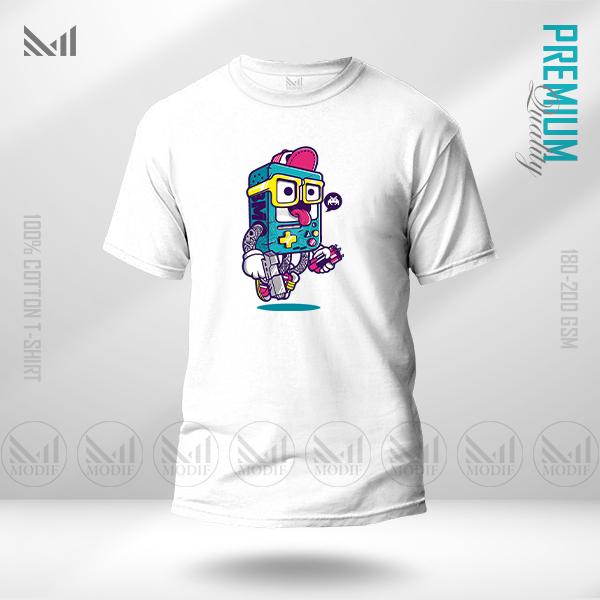 Crazy Robo Graphic T-Shirt – Futuristic Robot Artwork | Premium Cotton | Unisex Round Neck | Short Sleeve