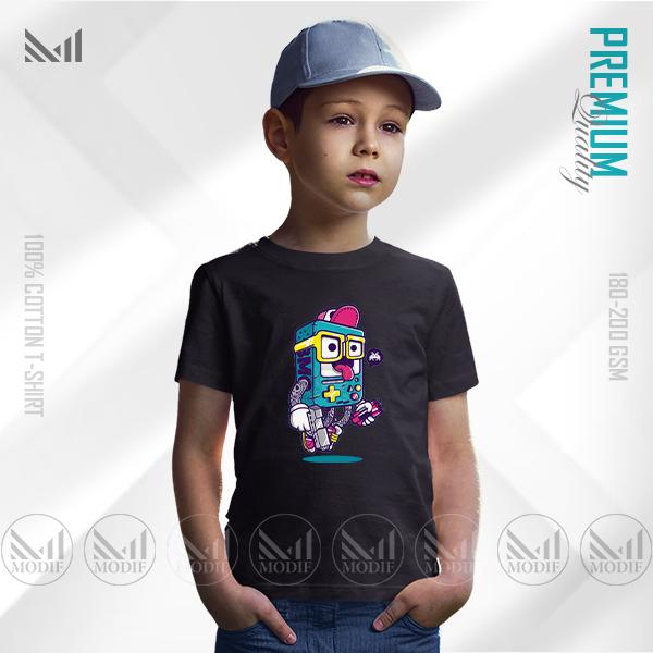 Crazy Robo Kids Graphic T-Shirt – Fun Robot Artwork | Premium Cotton | Unisex Round Neck | Short Sleeve