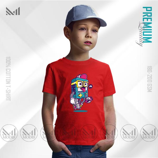 Crazy Robo Kids Graphic T-Shirt – Fun Robot Artwork | Premium Cotton | Unisex Round Neck | Short Sleeve
