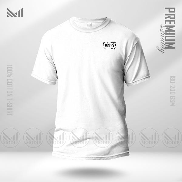 Drops classic men & women t-shirt premium cotton unisex round neck short sleeve