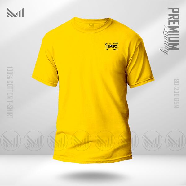 Drops classic men & women t-shirt premium cotton unisex round neck short sleeve