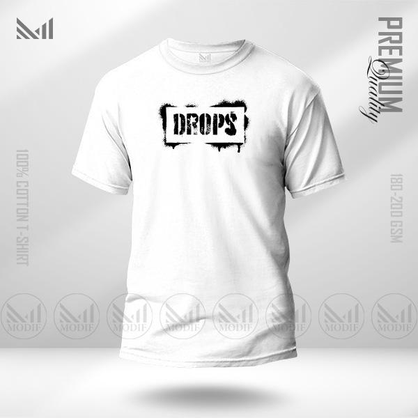 Drops graphic tshirt premium cotton unisex round neck short sleeve baju budak boys & girls