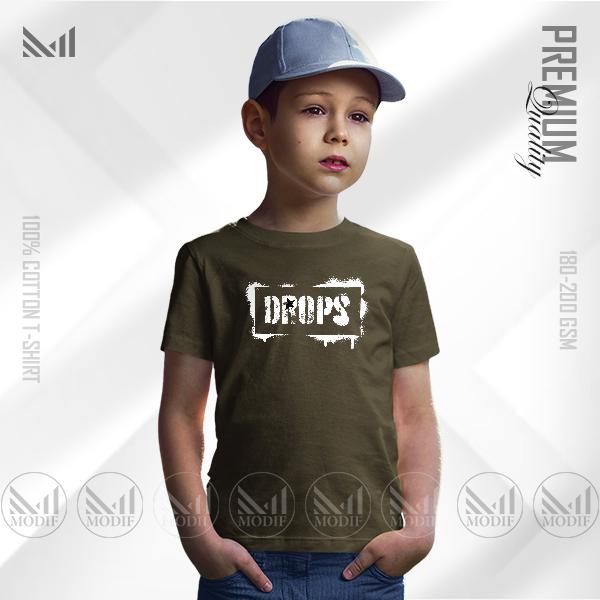 Drops kids graphic tshirt premium cotton unisex round neck short sleeve baju budak boys & girls