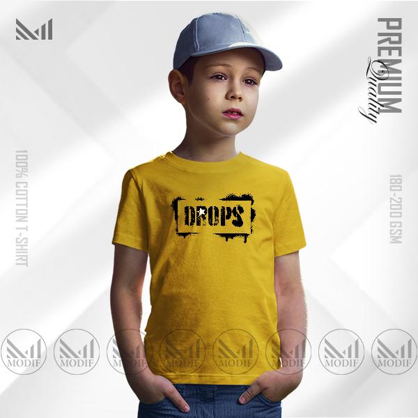 Drops kids graphic tshirt premium cotton unisex round neck short sleeve baju budak boys & girls