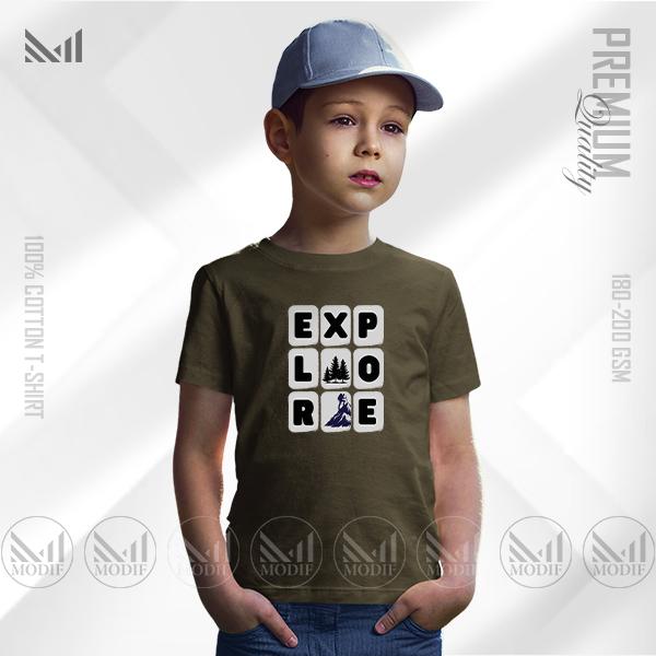 Explore Kids Graphic T-Shirt – Adventure Inspired Design in Premium Cotton | Unisex Round Neck | Short Sleeve
