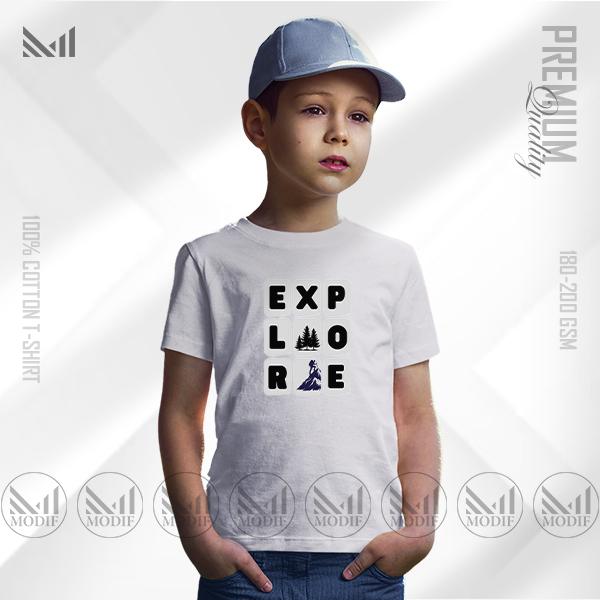 Explore Kids Graphic T-Shirt – Adventure Inspired Design in Premium Cotton | Unisex Round Neck | Short Sleeve