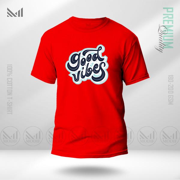 Good Vibes Mood Graphic T-Shirt | Premium Cotton | Unisex Round Neck | Short Sleeve