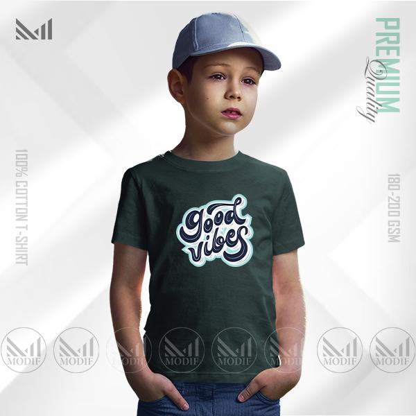 Good Vibes Kids Graphic T-Shirt | Premium Cotton | Unisex Round Neck | Short Sleeve