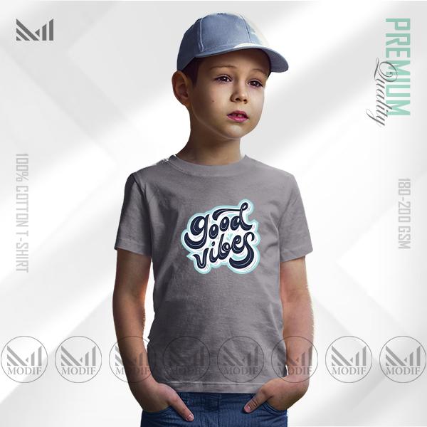 Good Vibes Kids Graphic T-Shirt | Premium Cotton | Unisex Round Neck | Short Sleeve