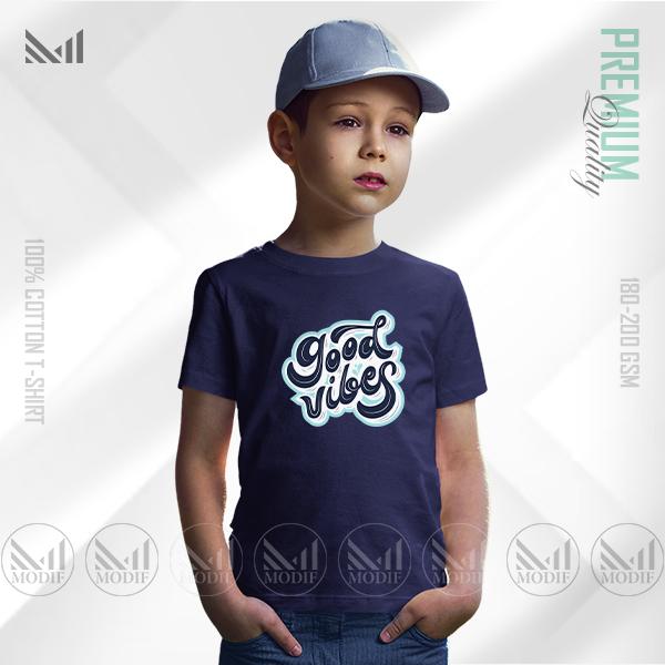 Good Vibes Kids Graphic T-Shirt | Premium Cotton | Unisex Round Neck | Short Sleeve