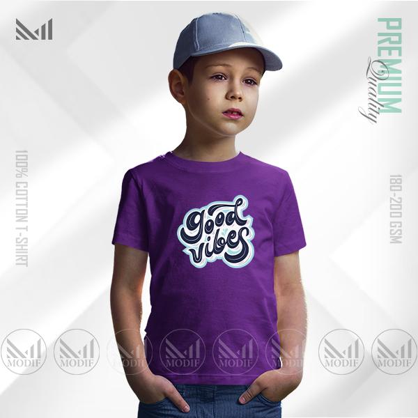 Good Vibes Kids Graphic T-Shirt | Premium Cotton | Unisex Round Neck | Short Sleeve