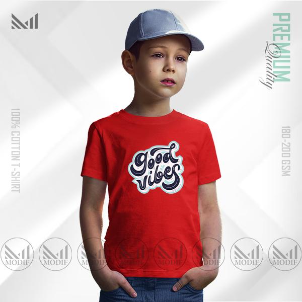 Good Vibes Kids Graphic T-Shirt | Premium Cotton | Unisex Round Neck | Short Sleeve