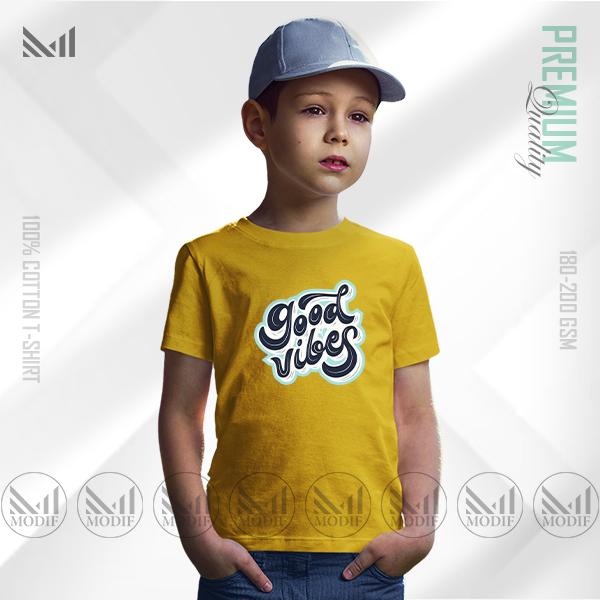 Good Vibes Kids Graphic T-Shirt | Premium Cotton | Unisex Round Neck | Short Sleeve