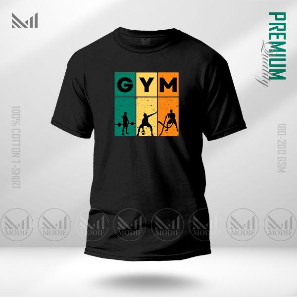 Gym Sports Graphic T-Shirt | Premium Cotton | Unisex Round Neck Short Sleeve