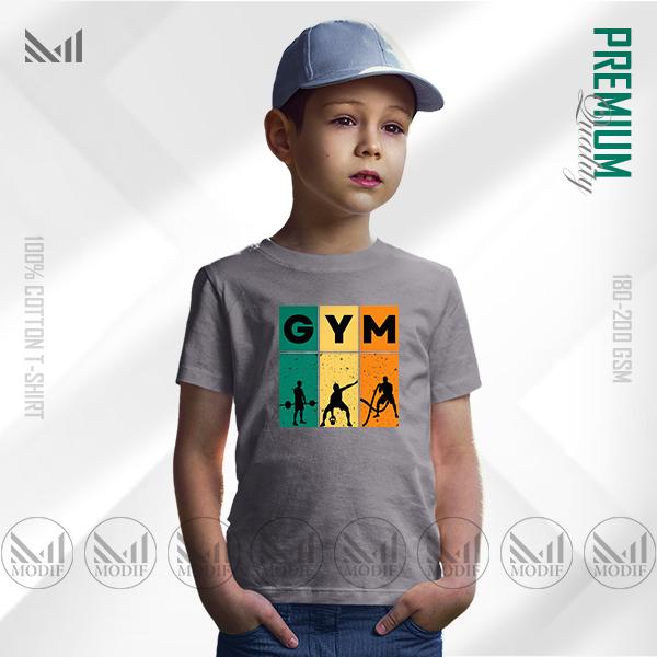 Gym Sports Kids Graphic T-Shirt | Premium Cotton | Unisex Round Neck