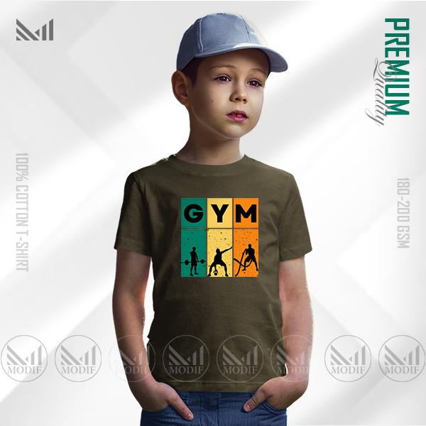 Gym Sports Kids Graphic T-Shirt | Premium Cotton | Unisex Round Neck
