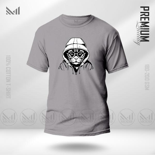 Hacker Cat Graphic T-Shirt Made With Premium Cotton Unisex Round Neck Short Sleeve