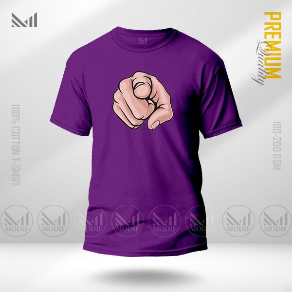 Hand Pointing Graphic T-Shirt Made With Premium Cotton Unisex Round Neck Short Sleeve