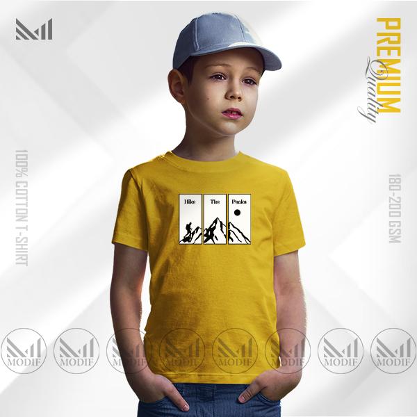 Hike the Peak Kids Adventure Graphic T-Shirt | Premium Cotton | Unisex Round Neck | Short Sleeve