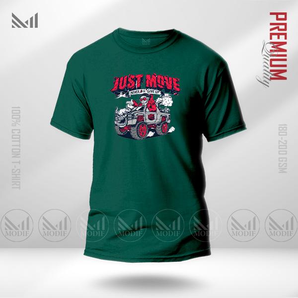 Just Move Graphic T-Shirt – Motivational Active Lifestyle Design | Premium Cotton | Unisex Round Neck | Short Sleeve | Casual Streetwear Style