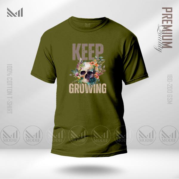 Keep Growing Graphic T-Shirt – Premium Cotton, Unisex, Round Neck