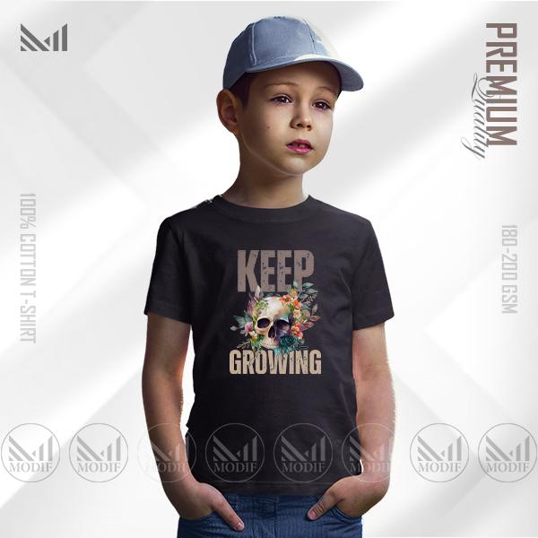 Keep Growing Kids Graphic T-Shirt – Premium Cotton, Unisex, Round Neck