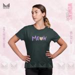 Meaw Cat Women Graphic T-Shirt Made With Premium Cotton Unisex Round Neck Short Sleeve