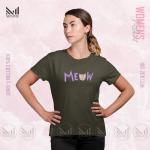 Meaw Cat Women Graphic T-Shirt Made With Premium Cotton Unisex Round Neck Short Sleeve