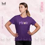 Meaw Cat Women Graphic T-Shirt Made With Premium Cotton Unisex Round Neck Short Sleeve